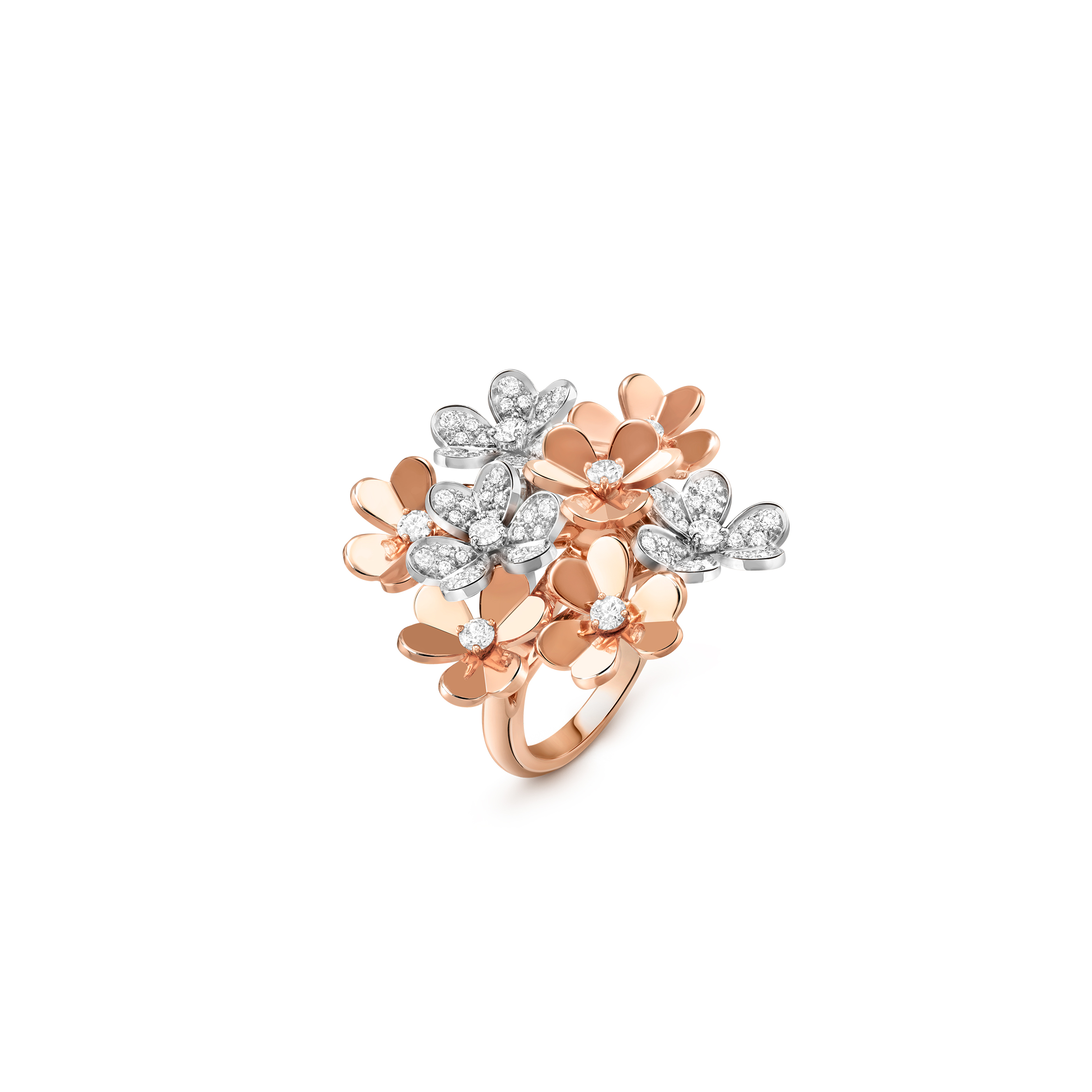 VAN CLEEF ARPELS FRIVOLE RING, 8 FLOWERS VCARFIQ00